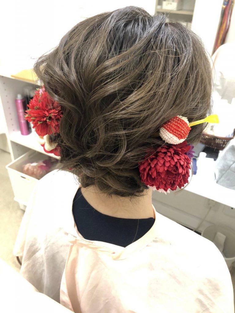 成人式 振袖 ヘアスタイル 髪飾り 松葉blog お綺楽日記